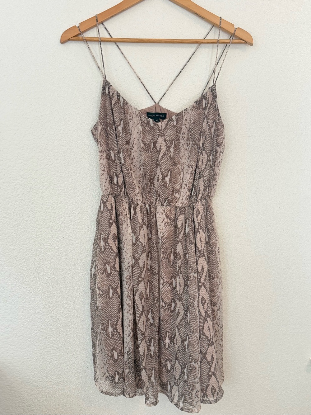 Banana Republic Snake Print Mini Dress Neutral Tones Sz XS